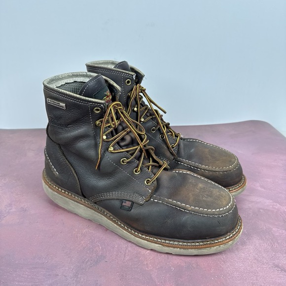 Thorogood 804-3600 Men's 6" Leather Made In USA  Steel Toe Work Boots Size 11 EE - Picture 1 of 8